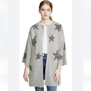Cupcakes & Cashmere grey Etoile star lace up open front knit cardigan- Small